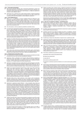 Úverové podmienky pre zmluvy uzatvorené od 31. 10. 2012