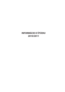 informácie o štúdiu 2010/2011 - Katolícka univerzita v Ružomberku