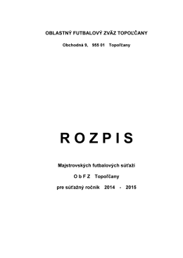 Rozpis ObFZ Topoľčany pre s.r.2014