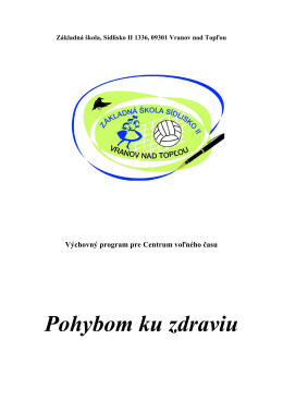 Výchovný program CVČ 2013/2014 - Základná škola, Sídlisko II