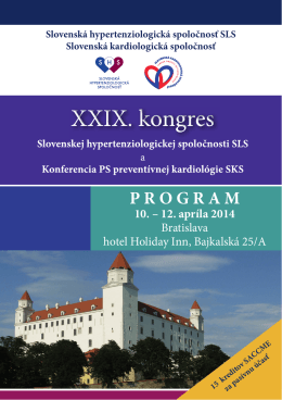 Program - Slovenská Hypertenziologická Spoločnosť