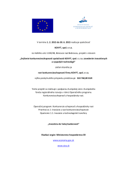 Aktuálne projekty s podporou Európskej únie z Európskeho