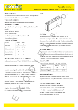 + Typový list výrobku Murovacie betónové tvárnice MBT 12