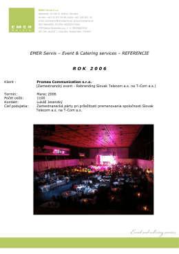 EMER Servis – Event & Catering services – REFERENCIE ROK 2 0