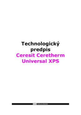 Technologický predpis Ceresit Ceretherm Universal XPS
