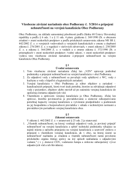 VZN č. 5/2014 o pripojení nehnuteľnosti na verejnú