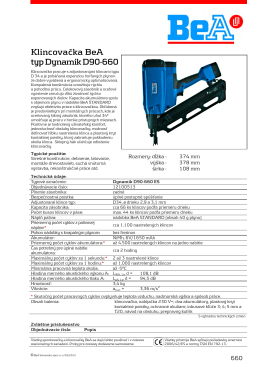 Klincovačka BeA typ Dynamik D90-660