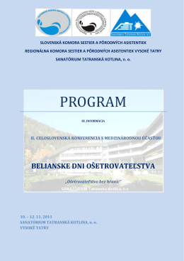 Program BDO II. - Regionálna komora sestier a pôrodných