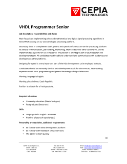 VHDL Programmer Senior - CEPIA Technologies, sro