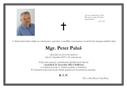 Mgr. Peter Paluš