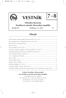 Vestník 7-8/2013 - Závodisko Bratislava