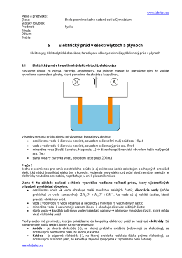 5 Elektrický prúd v elektrolytoch a plynoch