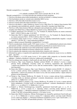 Uznesenie č. 11 z 10. riadneho zasadnutia MsZ, ktoré sa konalo dňa