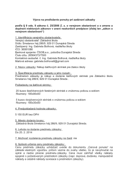 Výzva na predloženie ponuky šatnových skriniek 18.12.2013