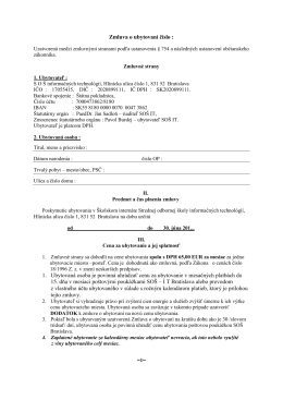 Zmluva o ubytovaní číslo : -3-2013 1. Ubytovaná osoba je povinná