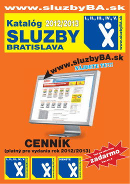 CENNÍK - Dienste Bratislava 2012/2013