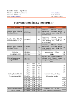 POĽNOHOSPODÁRSKY SORTIMENT