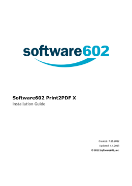 Software602 Print2PDF X - Installation Guide (PDF)