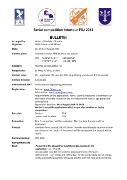Serial competition Intertour F5J 2014 BULLETIN