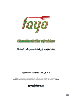 Charakteristika výrobkov FAYO 5.mája2014