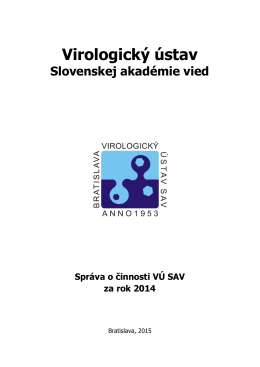 Výročná správa Virologického ústavu SAV 2014 [PDF]