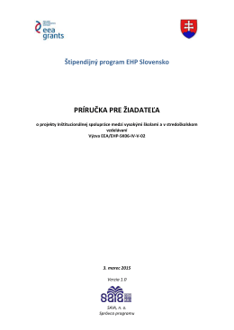 príručka pre žiadateľa - Štipendijný program EHP Slovensko