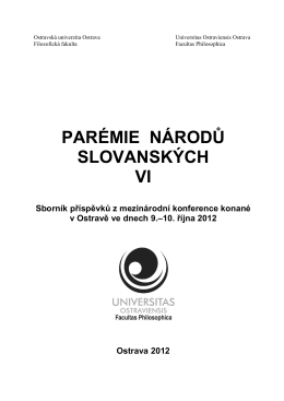 Parémie národů slovnských IV - Filozofická fakulta