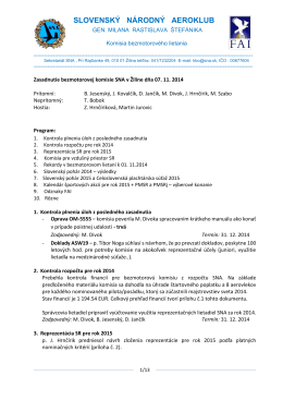 Zápis zo zasadnutia bezmotorovej komisie v Žiline zo dňa 7.11.2014