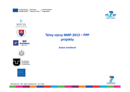 Témy výzvy NMP-2013 – PPP projekty