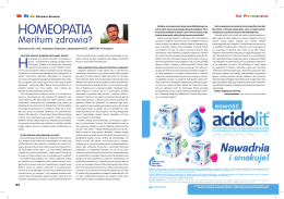 Homeopatia - wywiad z dr Andrzejem Święcickim