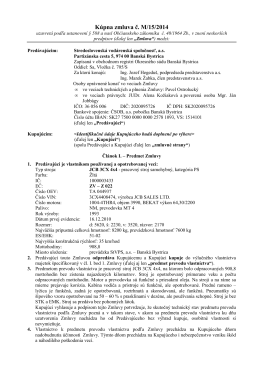 Kúpna zmluva č. M/15/2014 - Stredoslovenská vodárenská spoločnosť
