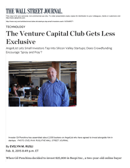 The Venture Capital Club Gets Less Exclusive