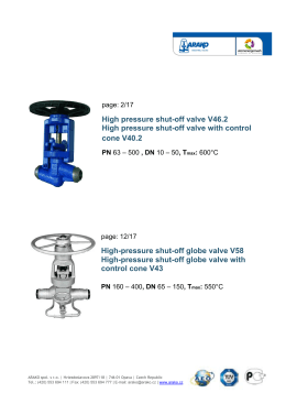 High pressure shut-off valve V46.2 High pressure shut-off