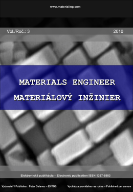 Ročník III., 2010 - Materiálový inžinier