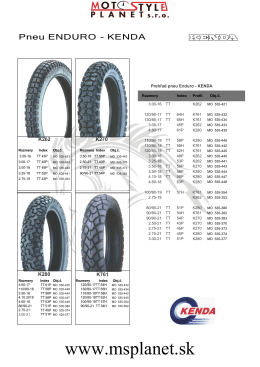 Kompletný katalóg pneumatík Kenda MX a ENDURO (pdf)