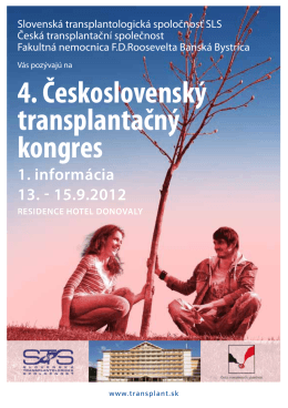4. Československý transplantačný kongres 13. - 15.9 - Farmi