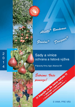 Sady a vinice - Agro Aliance sro