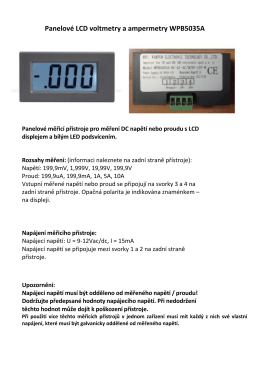 Panelové LCD voltmetry a ampermetry WPB5035A