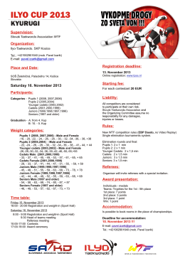 ILYO CUP 2013 - Slovenská asociácia taekwondo