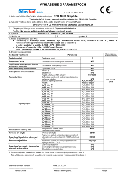 vyhlásenie o parametroch eps 100 s graphite