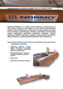 Výrobné linky s fritézou Normit Oil PDF
