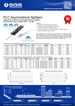 Asymmetrical PLC Splitters