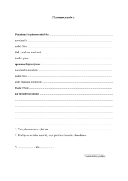 Plnomocenstvo (pdf) - notar