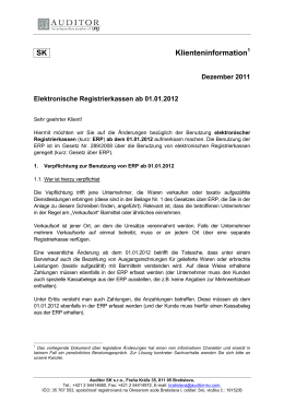 Elektronische Registrierkassen ab 01.01.2012