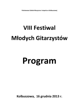 VIII Festiwal Młodych Gitarzystów