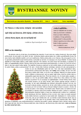 Bystrianske noviny - Vianočné vydanie 2013