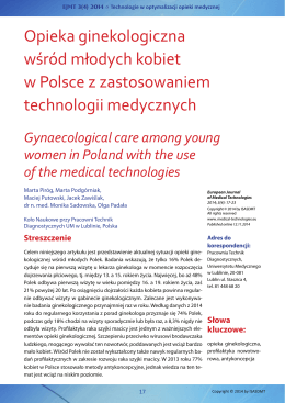 Opieka ginekologiczna wśród młodych kobiet w Polsce z