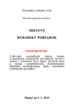 Poriadok TU - MsO SRZ Košice