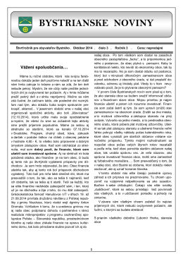 Bystrianske noviny č. 3/2014