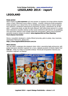 LEGOLAND 2014 - raport - Portal Małego Podróżnika